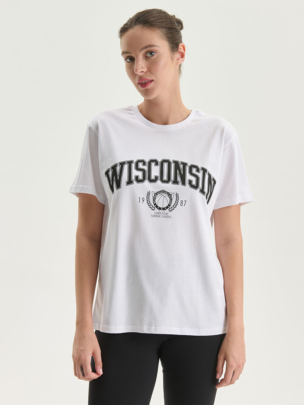 Crew Neck Wisconsin Printed Women's T-Shirt