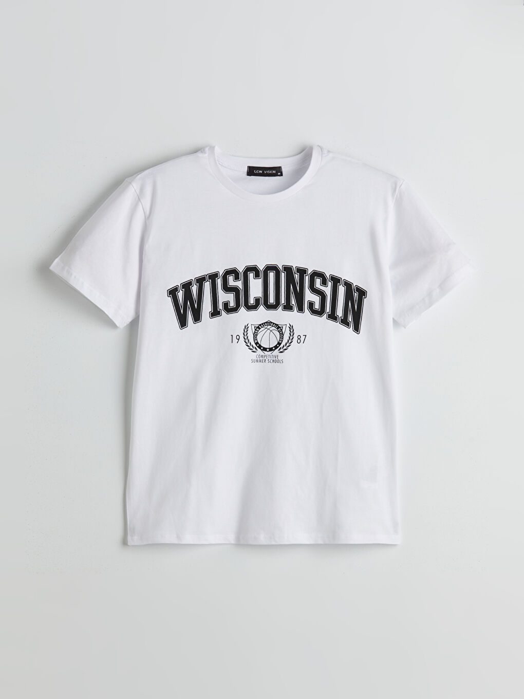 Crew Neck Wisconsin Printed Women's T-Shirt-4