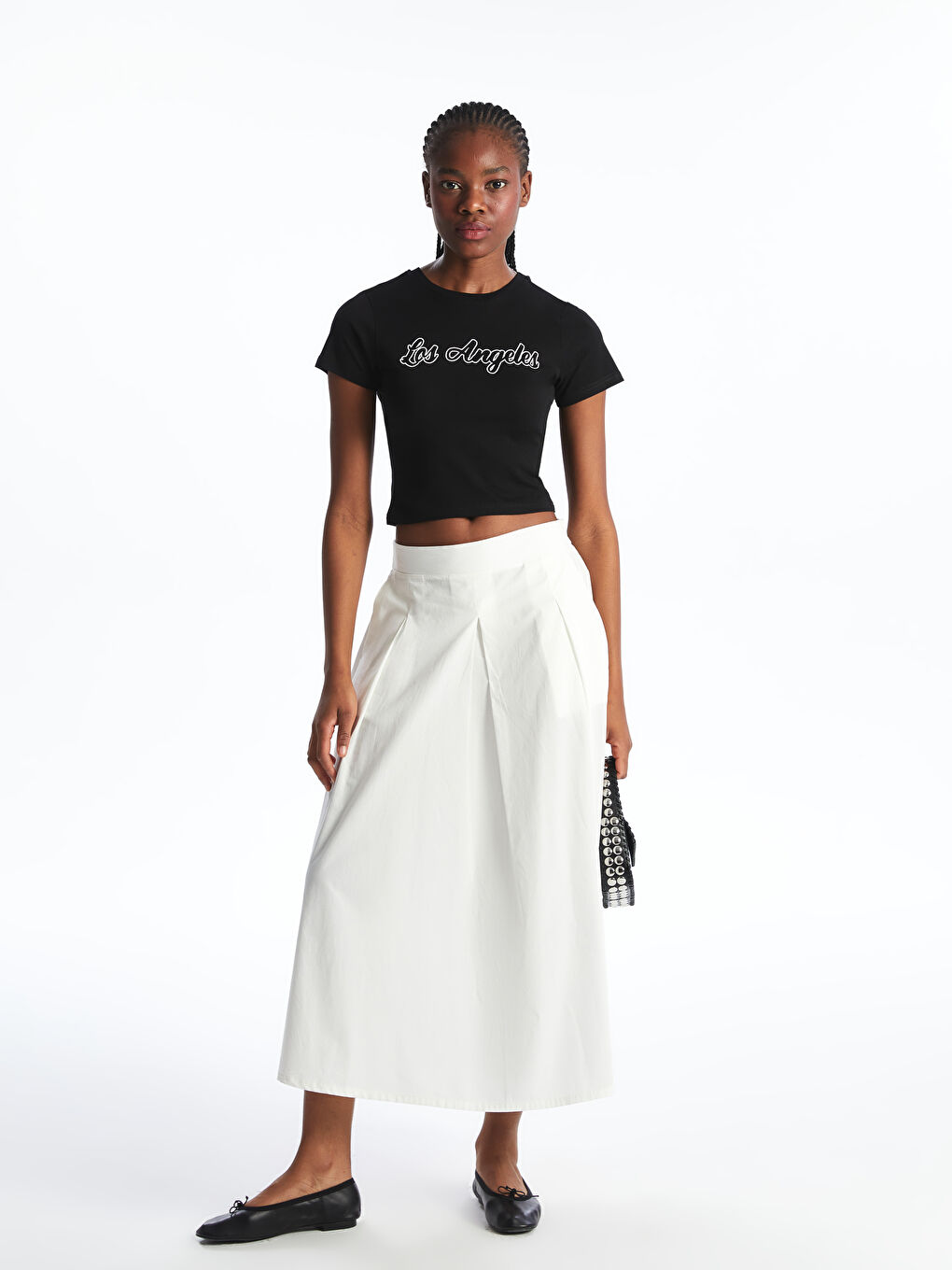 T-shirt à Col Rond Imprimé Los Angeles pour Femmes-1