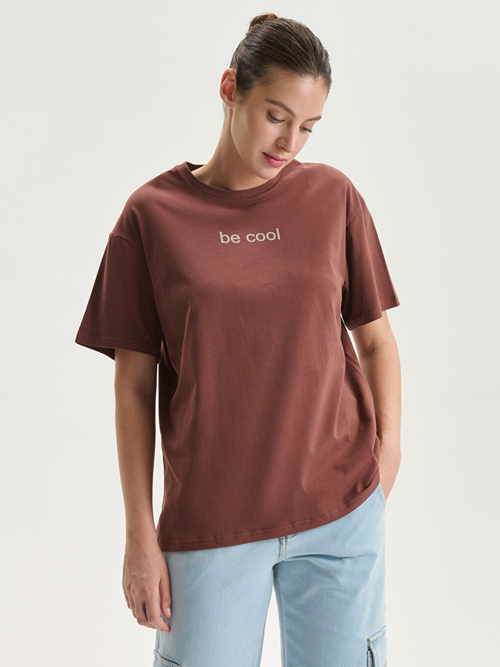 T-shirt Imprimé à Col Rond pour Femmes