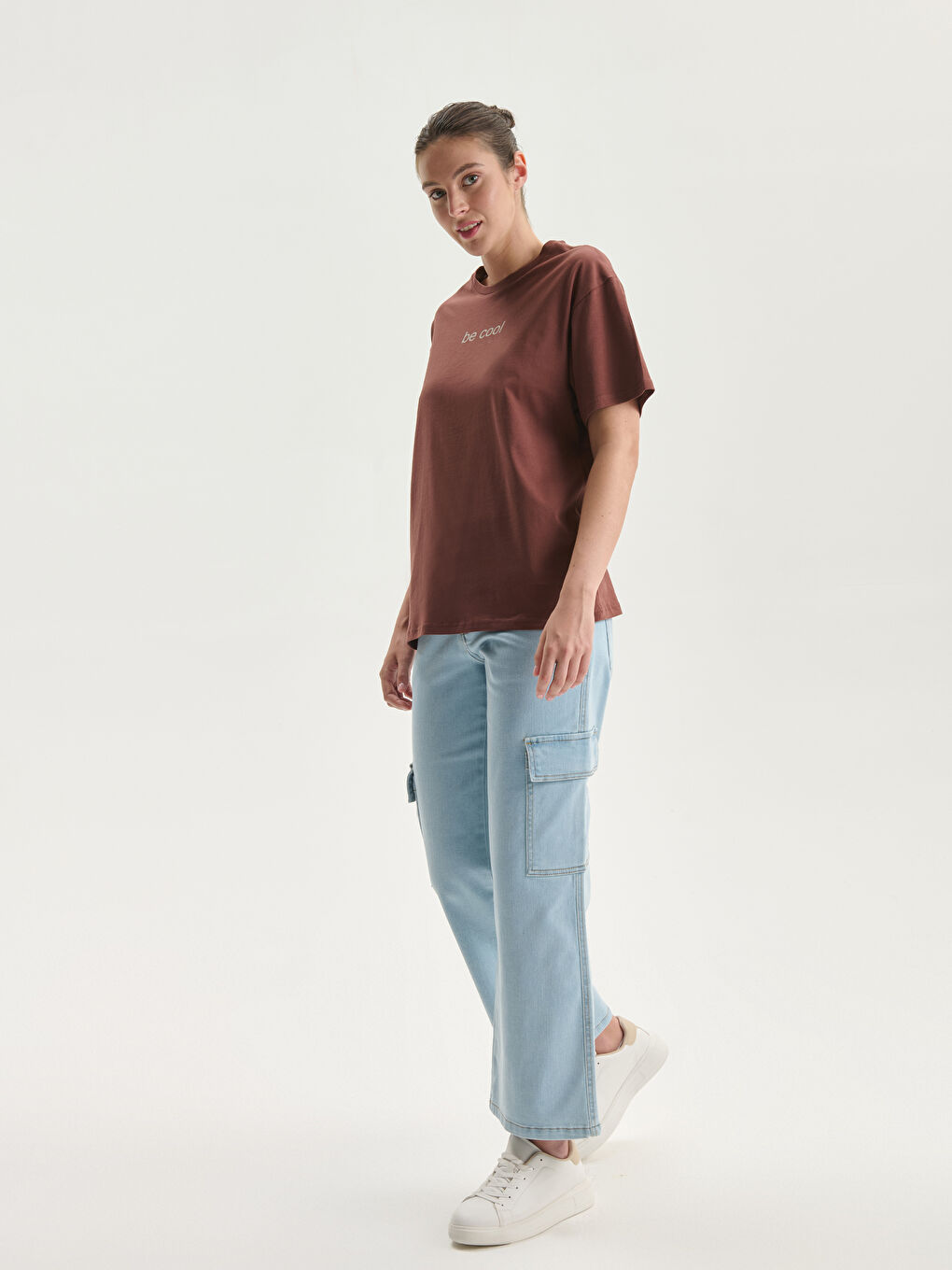 T-shirt Imprimé à Col Rond pour Femmes-1