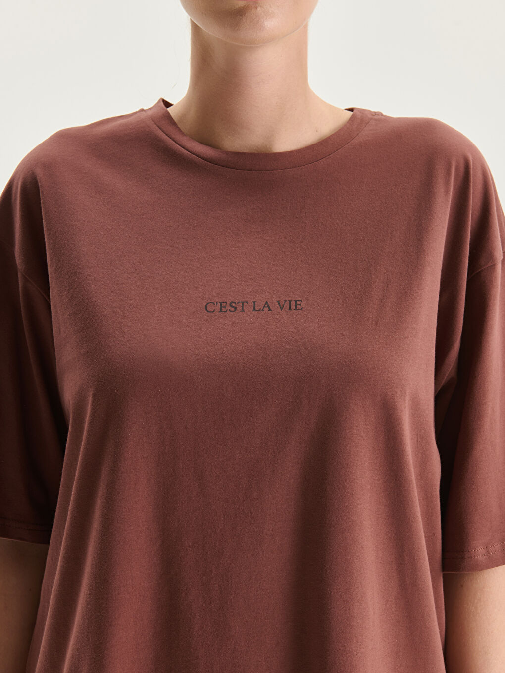 Crew Neck Printed Women's T-Shirt-2