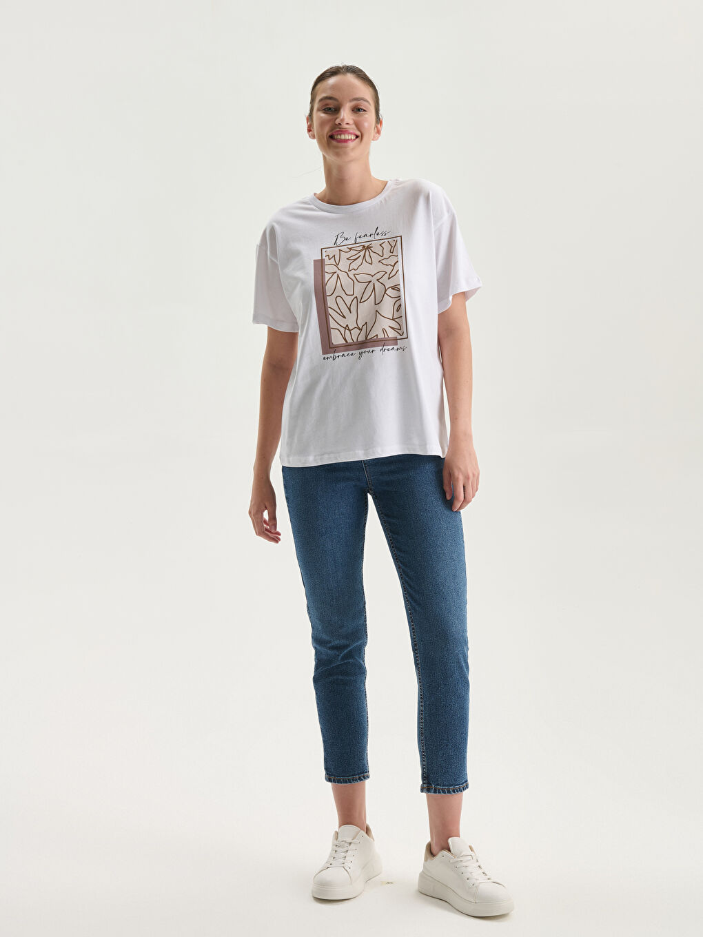 Crew Neck Printed Women's T-Shirt-1