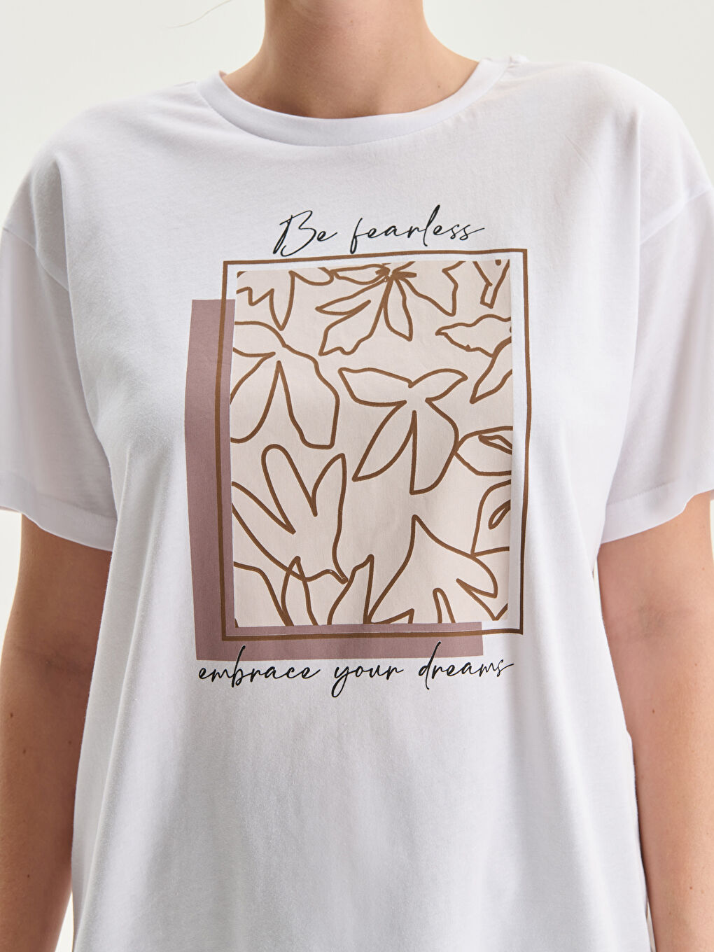 Crew Neck Printed Women's T-Shirt-2