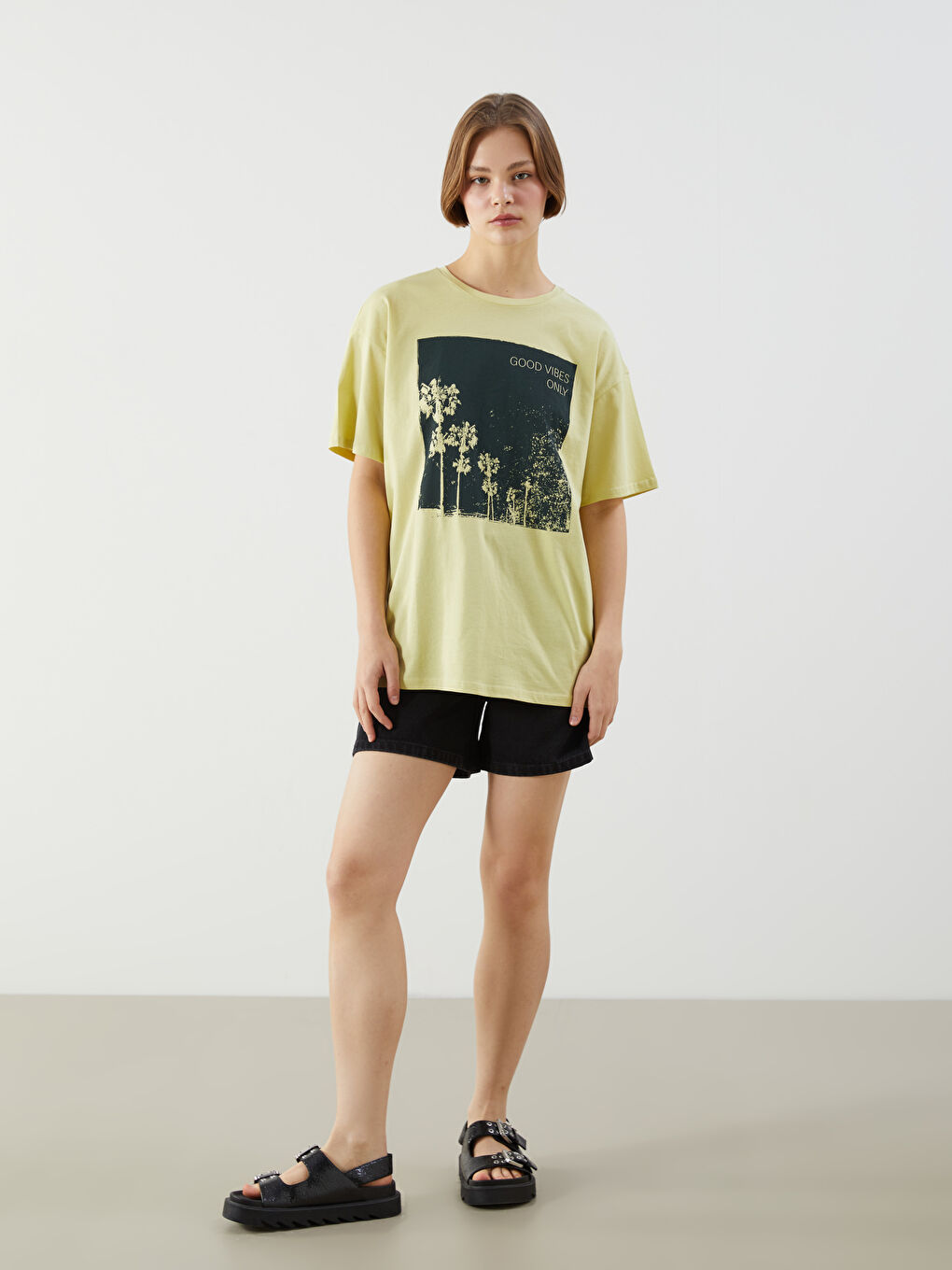 Crew Neck Printed Women's T-Shirt-1