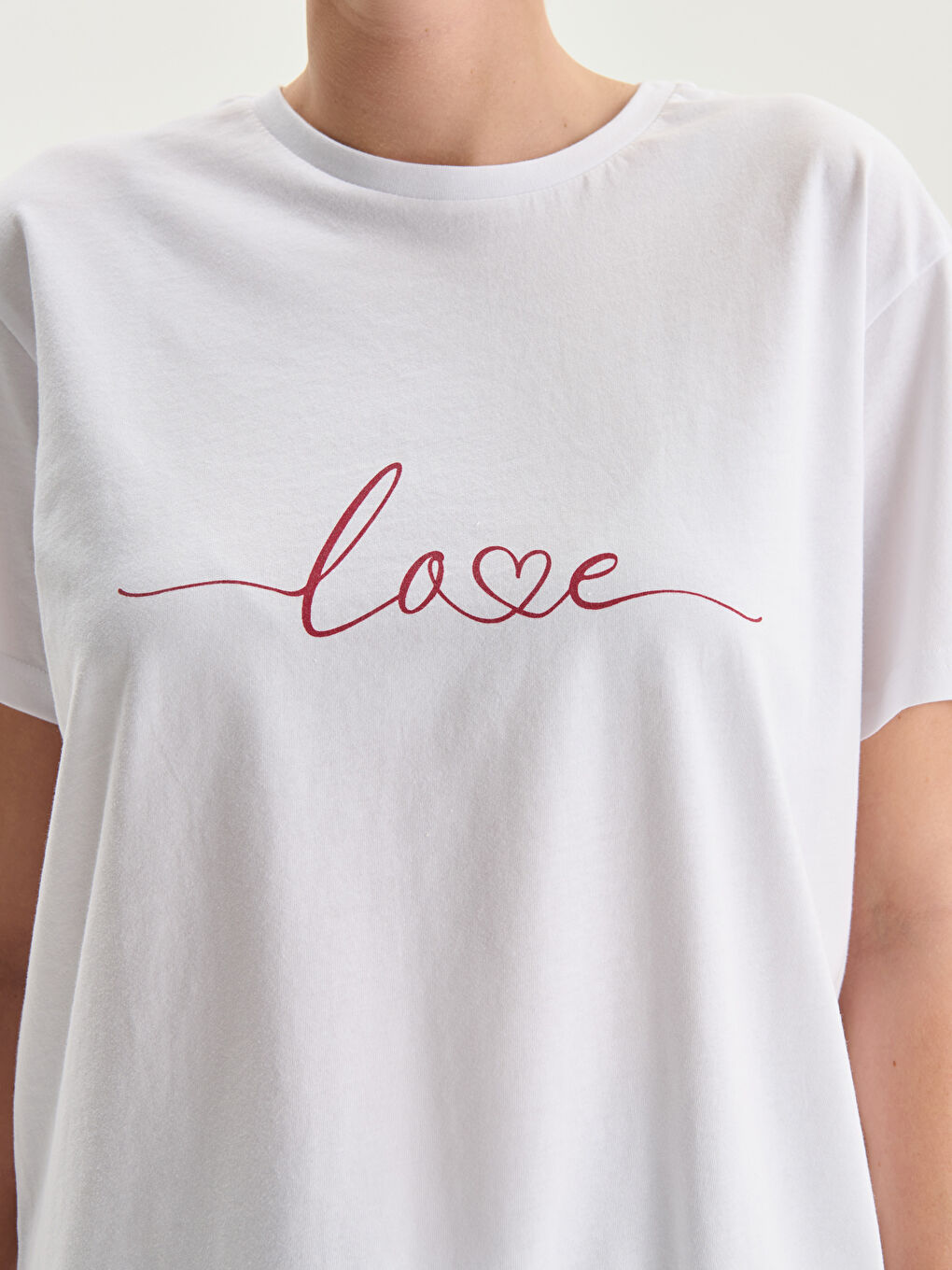 T-shirt Imprimé à Col Rond pour Femmes-2