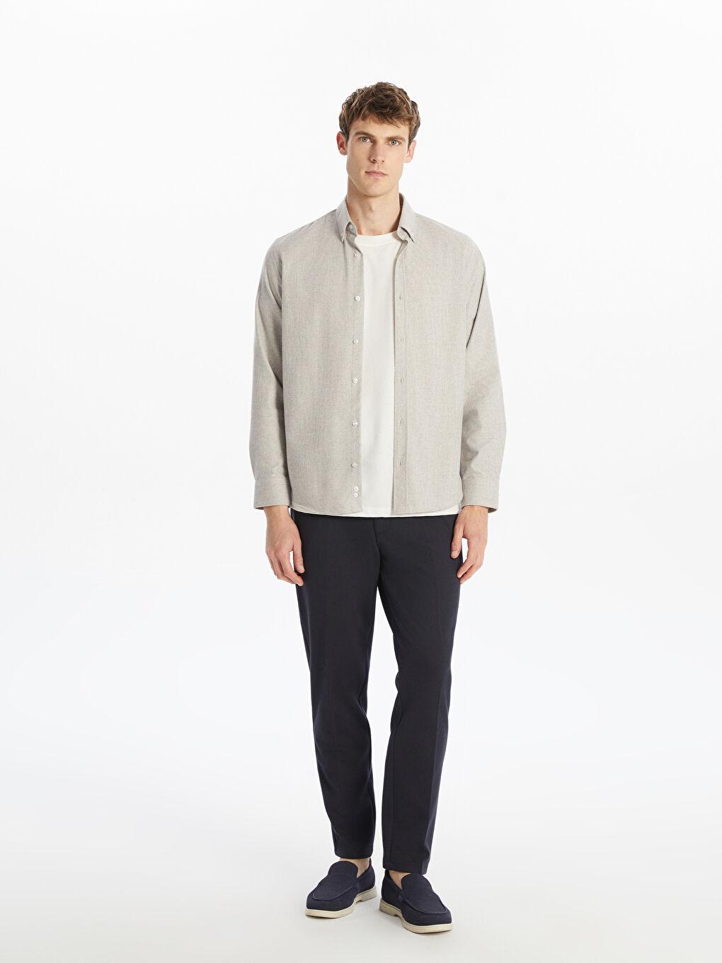 Regular Fit Long Sleeve Men's Shirt -S5OB27Z8-YHF