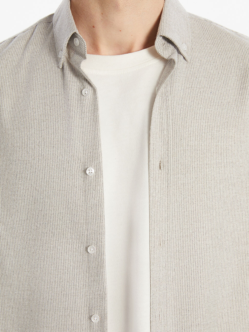 Regular Fit Long Sleeve Men's Shirt -S5OB27Z8-YHF