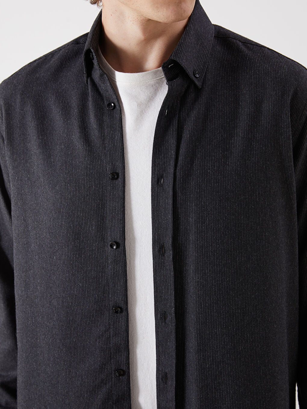 Regular Fit Long Sleeve Men's Shirt -S5OB27Z8-CTH