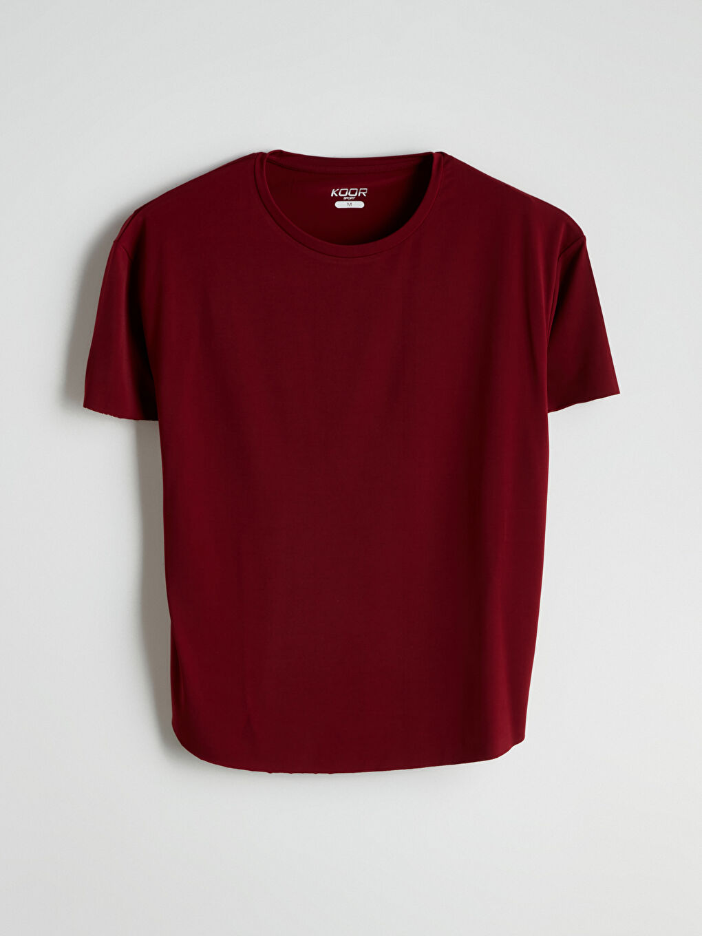 Bordo Bisiklet Yaka Modal Karışımlı Kadın Spor Tişört-4