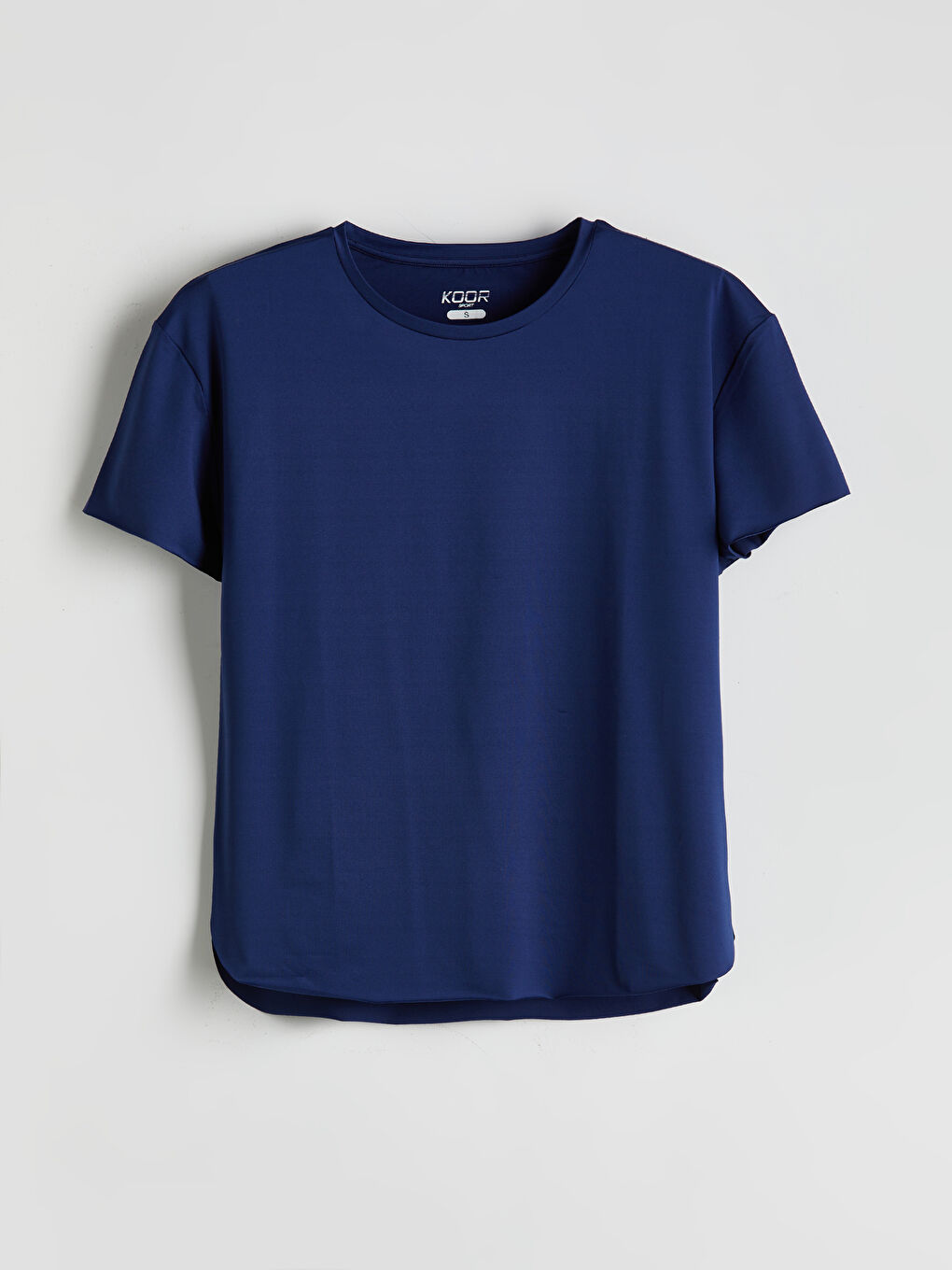 Lacivert Bisiklet Yaka Modal Karışımlı Kadın Spor Tişört-4