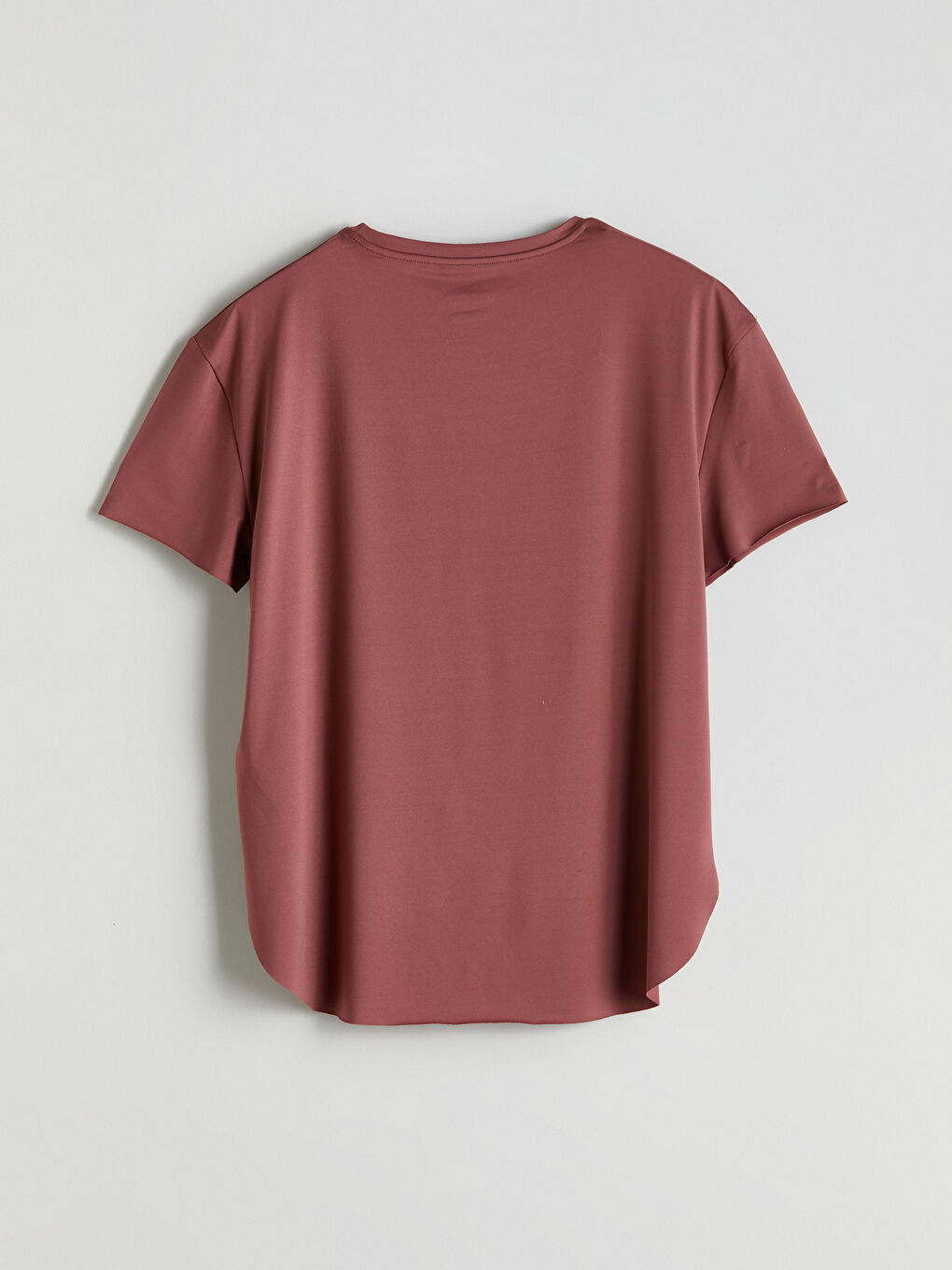 Pembe Bisiklet Yaka Modal Karışımlı Kadın Spor Tişört-5