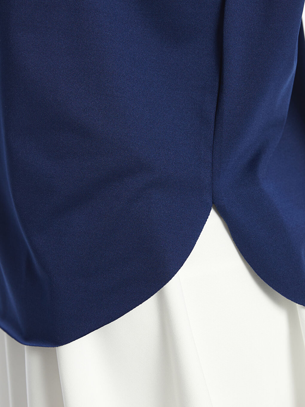 Lacivert Bisiklet Yaka Modal Karışımlı Kadın Spor Tişört-2