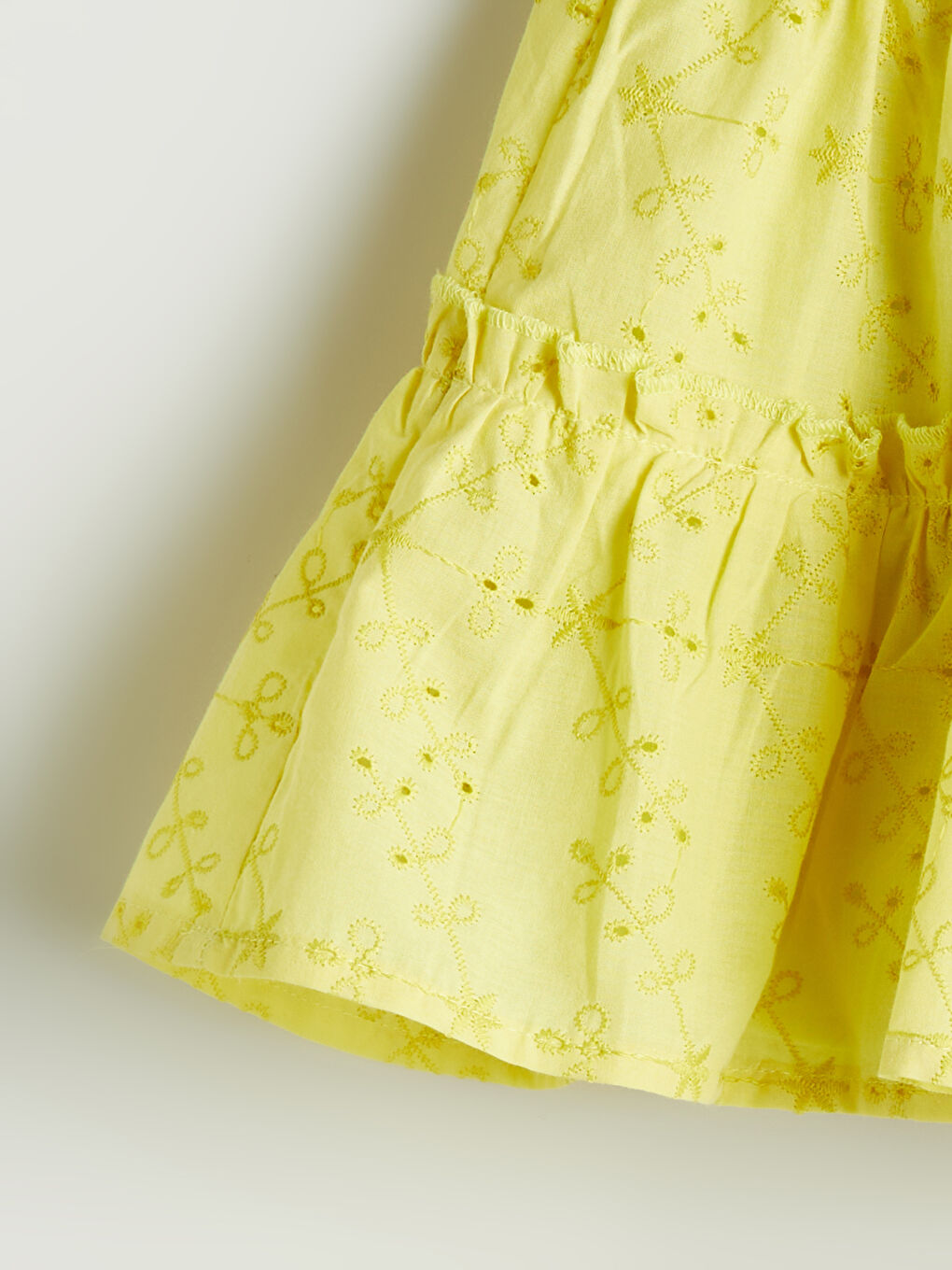 Yeşil Beli Lastikli Fisto Detaylı Kız Çocuk Etek-1