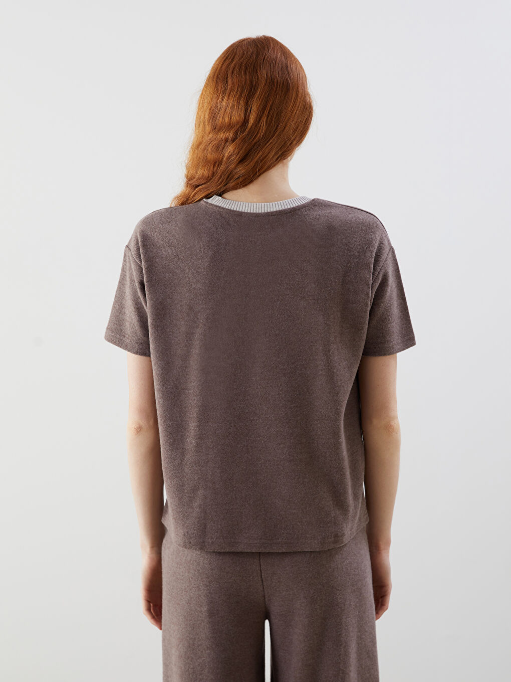 Kahverengi Bisiklet Yaka Kadın Triko Kazak-3