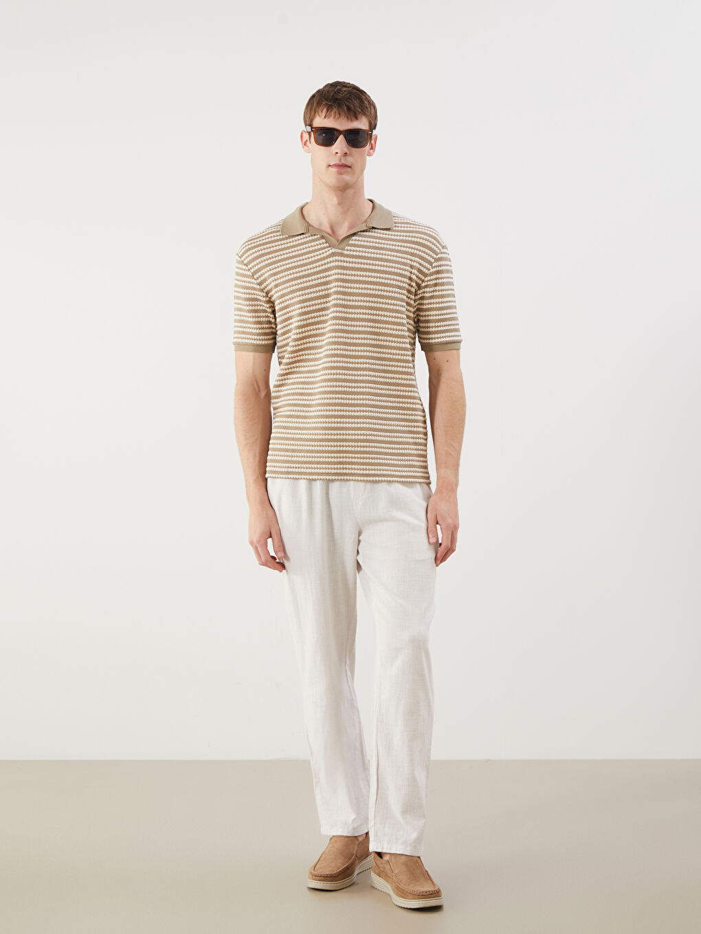 LCW Vision Polo Neck Striped Men's T-Shirt -S5OB98Z8-ELZ