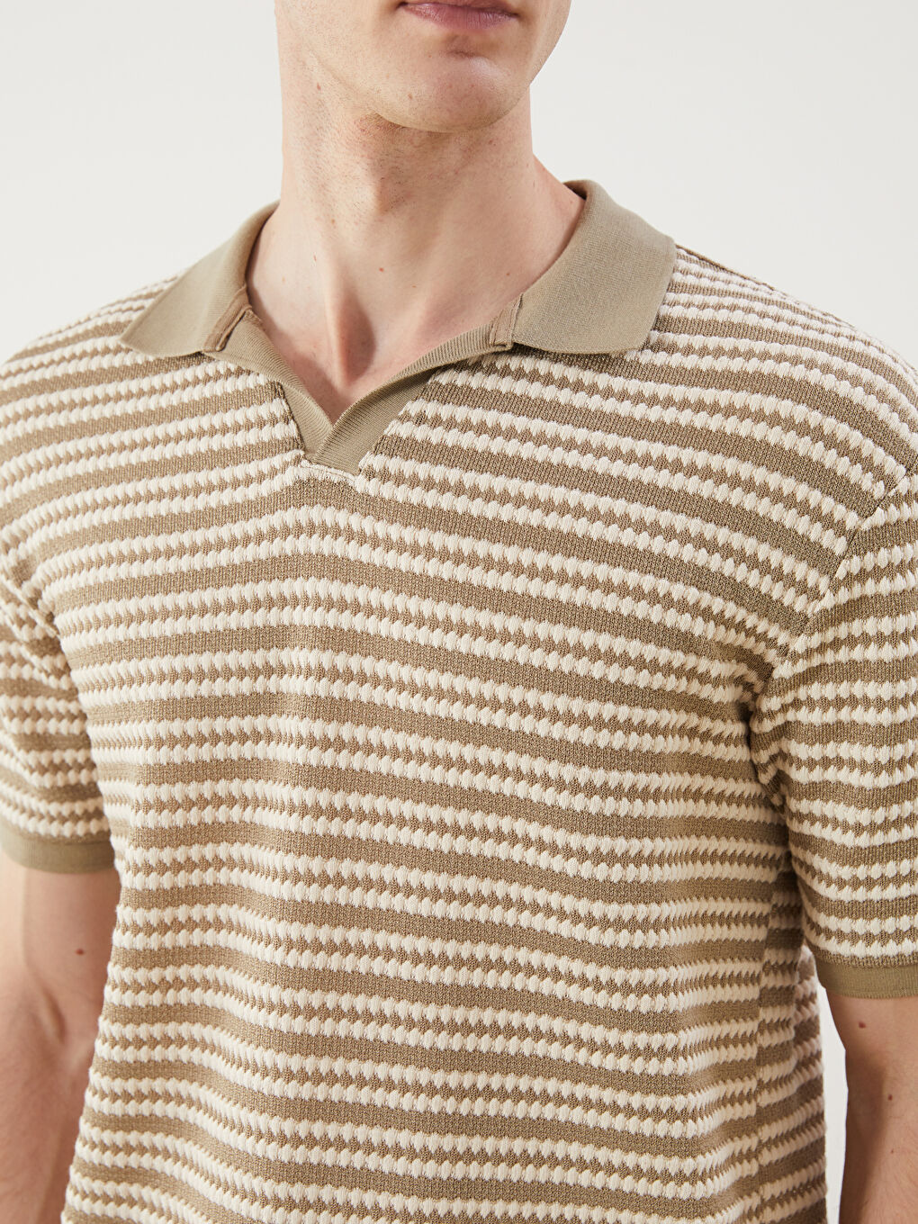LCW Vision Polo Neck Striped Men's T-Shirt -S5OB98Z8-ELZ