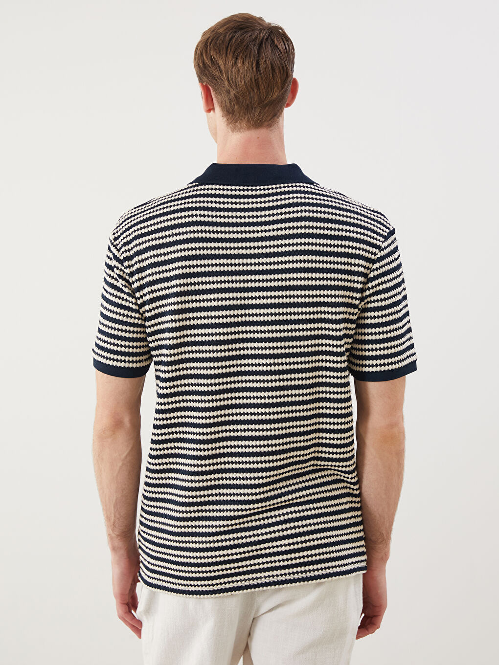 LCW Vision Polo Neck Striped Men's T-Shirt -S5OB98Z8-LGS