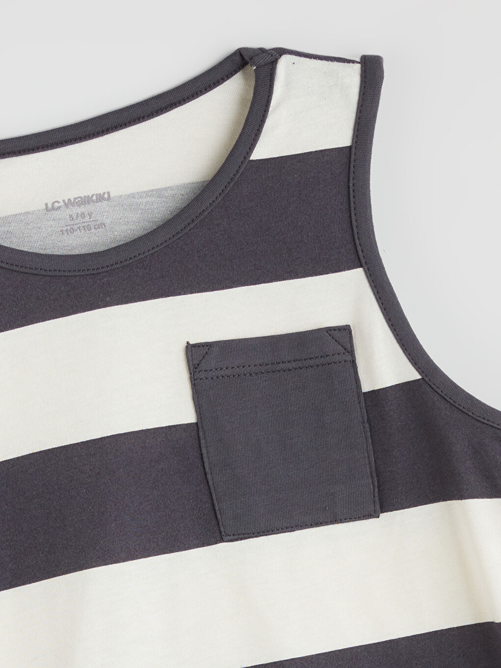 Siyah Bisiklet Yaka Çizgili Erkek Çocuk Atlet 2'li-2