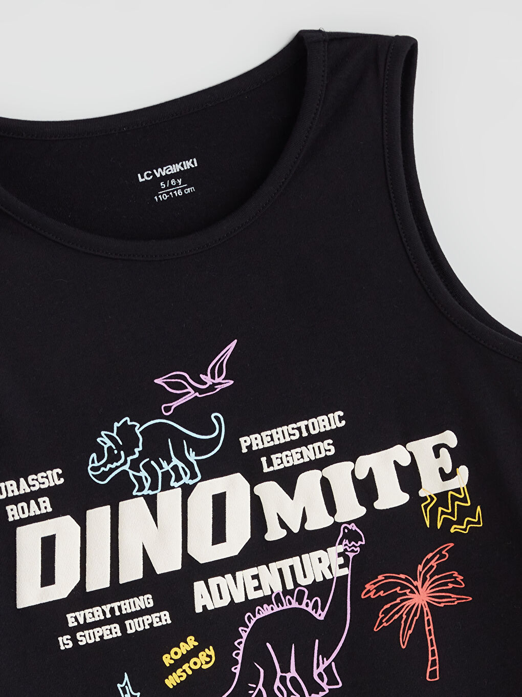 Siyah Bisiklet Yaka Çizgili Erkek Çocuk Atlet 2'li-5