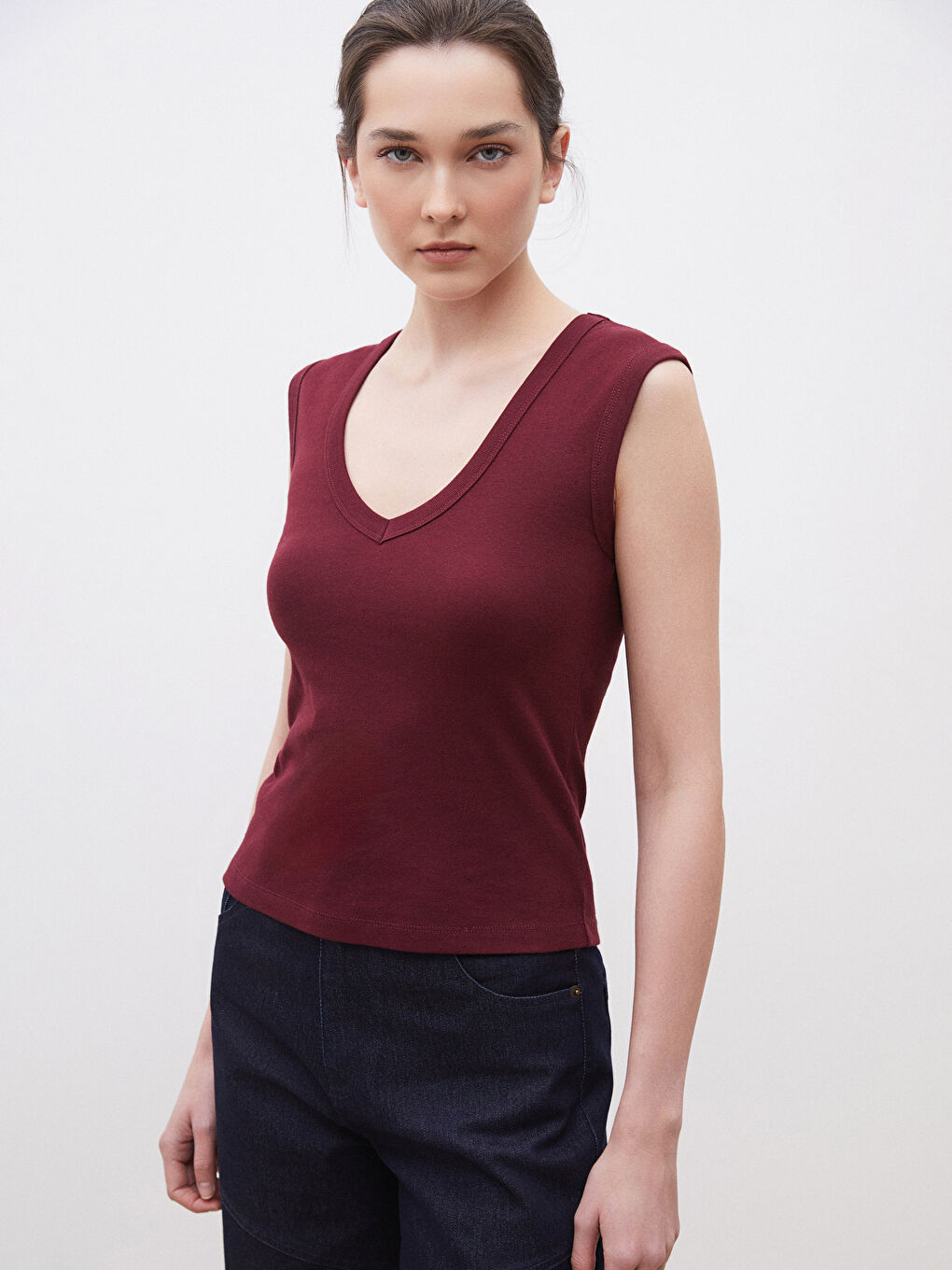V Neck Women's Tank Top -S5OD03Z8-CZF