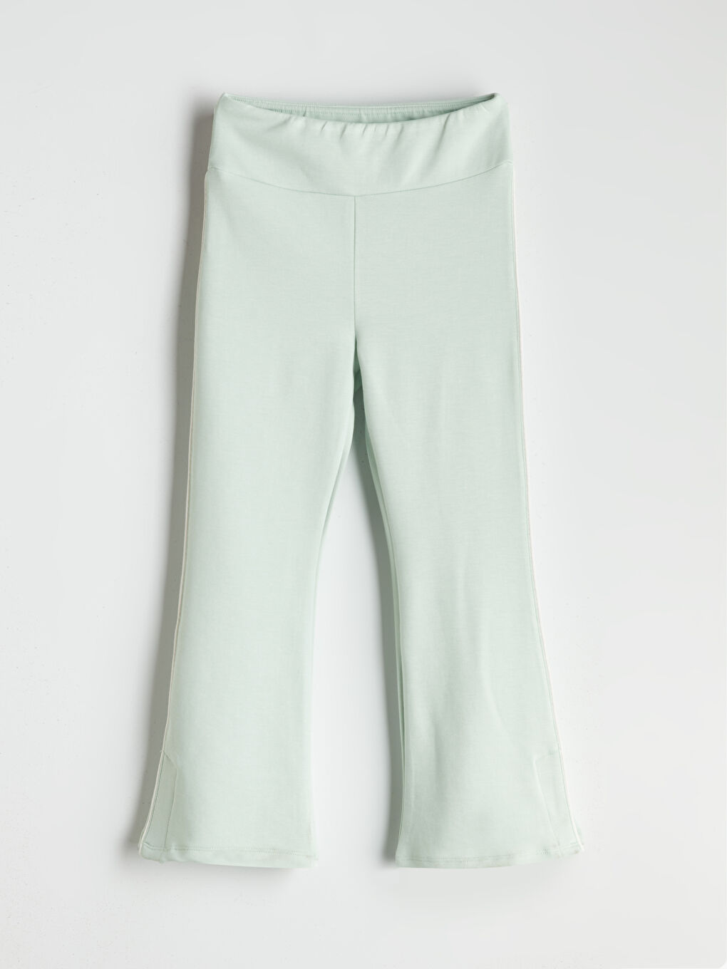 Yeşil Beli Lastikli İspanyol Paça Kız Çocuk Tayt