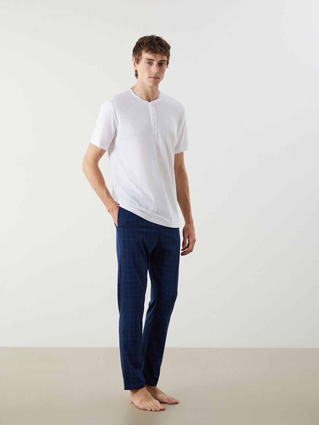 Regular Fit Plaid Men's Pyjama Bottoms -S5OD73Z8-LRK