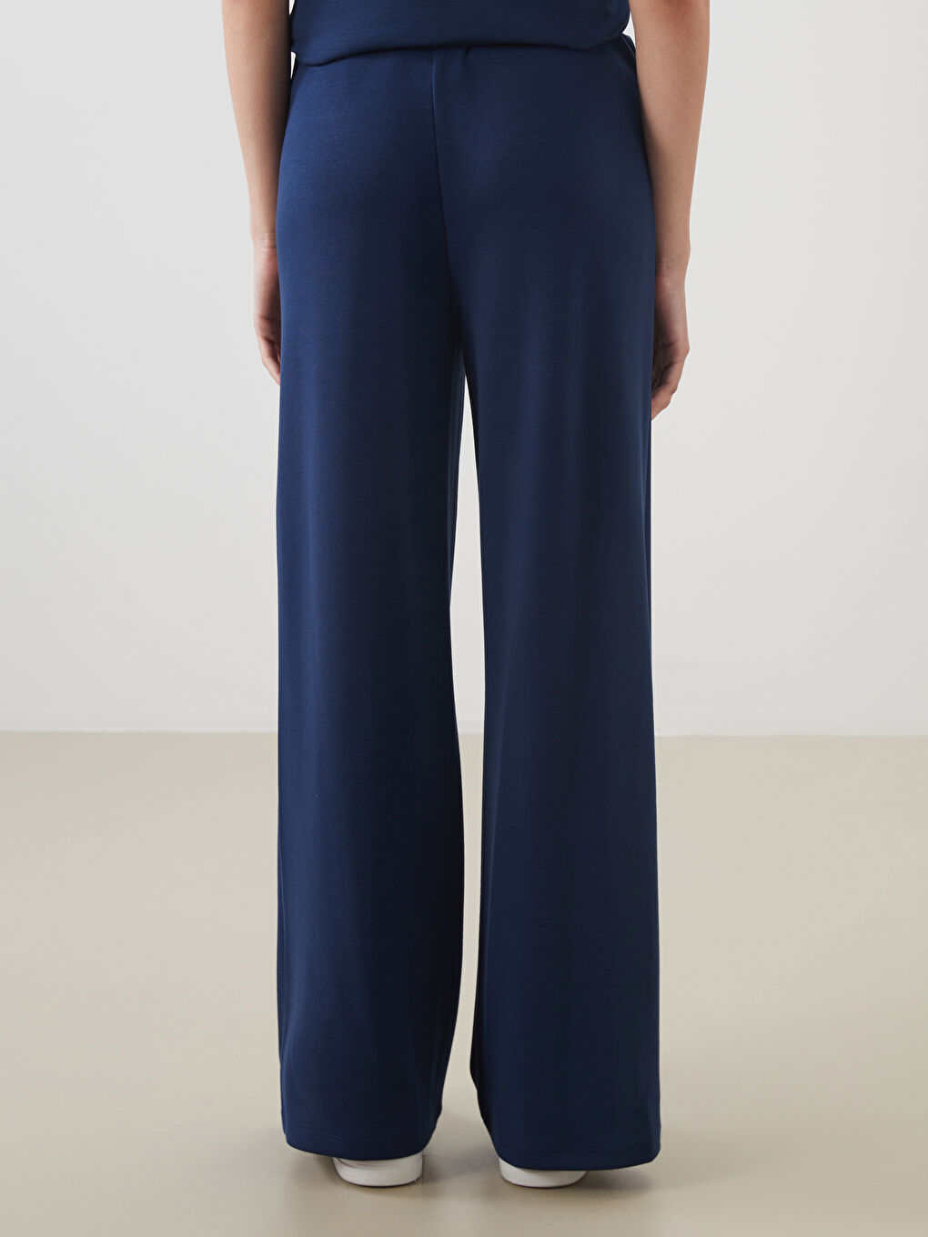 Lacivert Beli Lastikli Modal Karışımlı Kadın Eşofman Altı-3