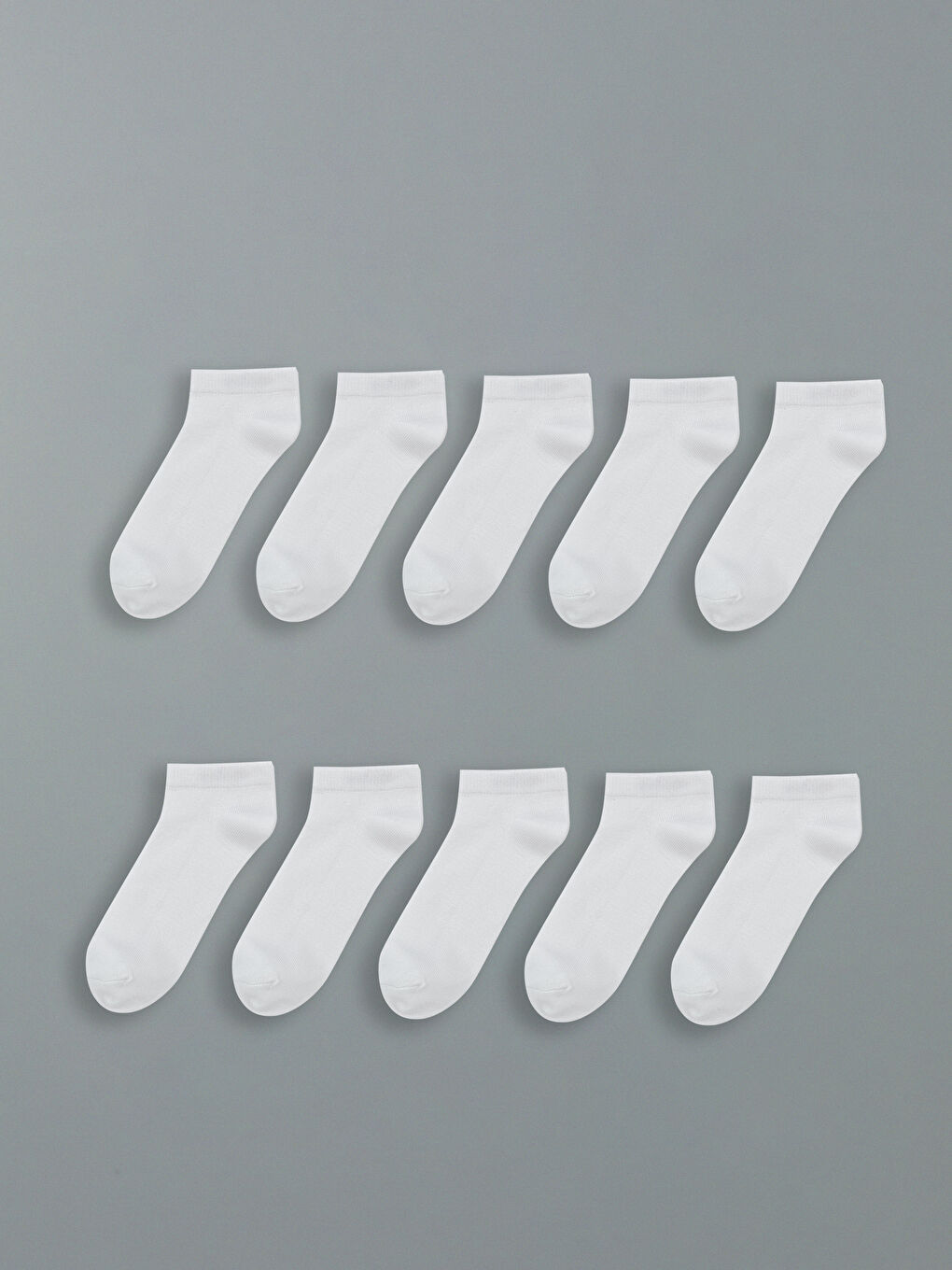 Beyaz Basic Erkek Çocuk Patik Çorap 10'lu