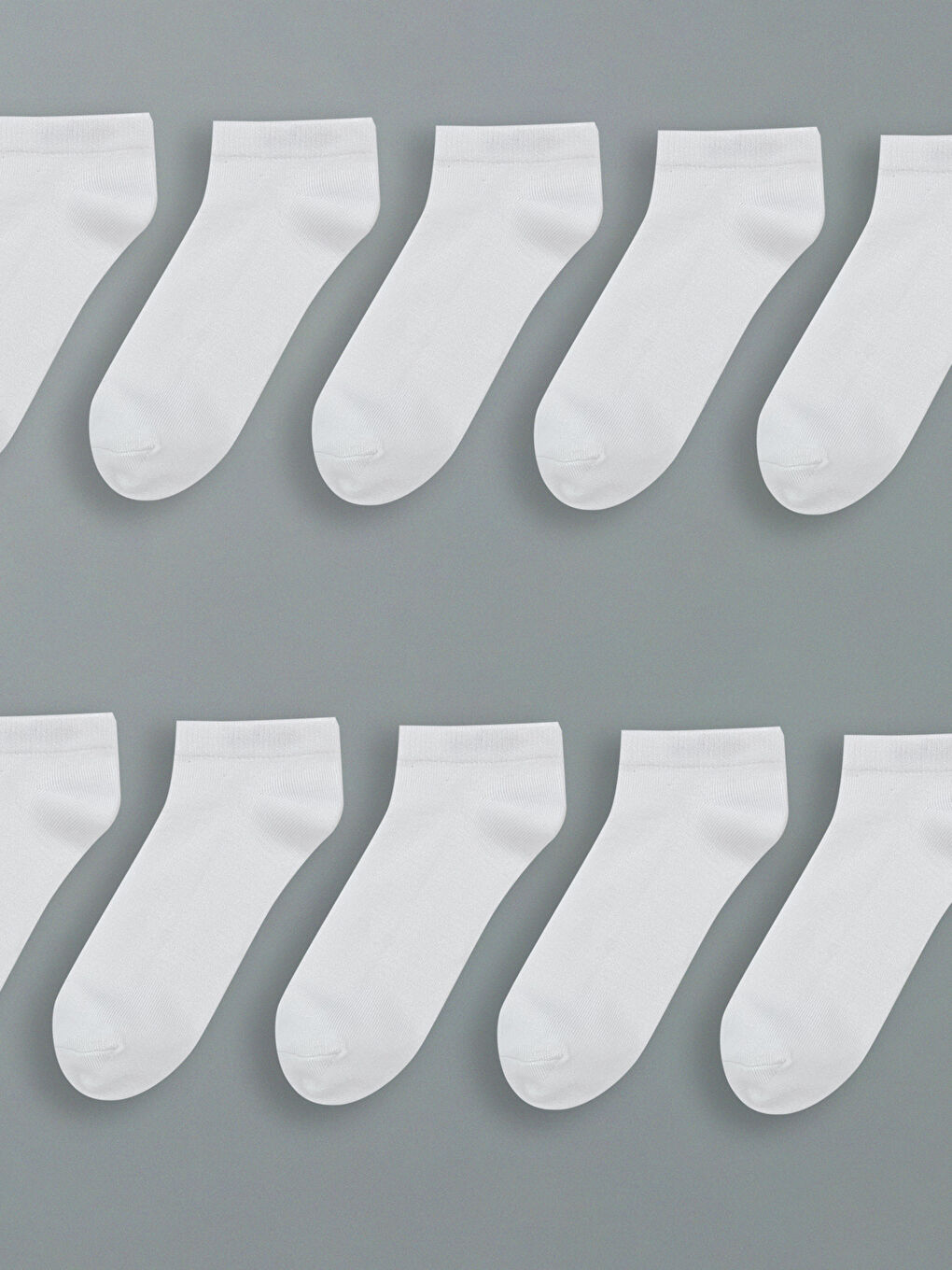Beyaz Basic Erkek Çocuk Patik Çorap 10'lu-1