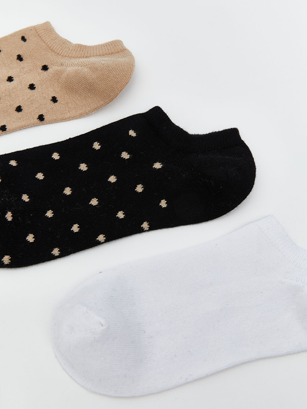 Gri Baskılı Kadın Sneaker Çorap 5'li-1