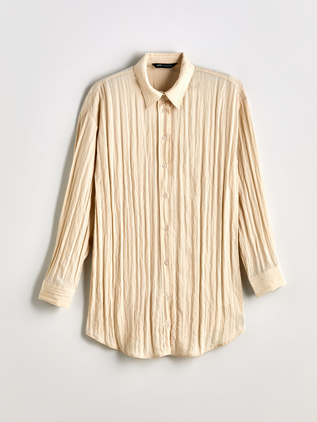 Textured Women's Shirt Tunic -S5OE37Z8-VGD