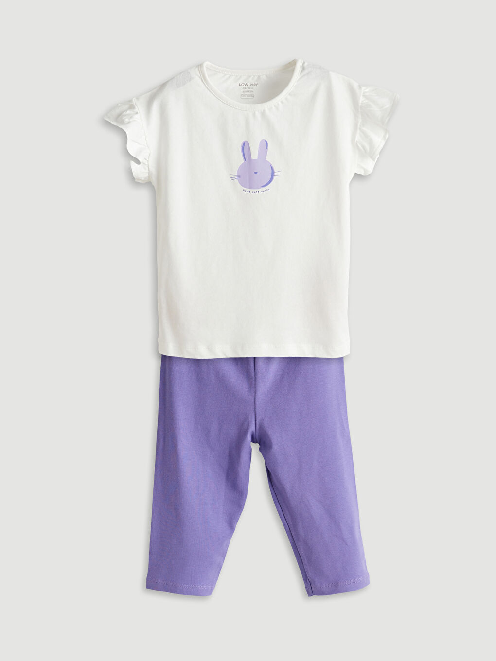LCW baby Ekru Penye Kız Bebek Bluz ve Tayt 2'li