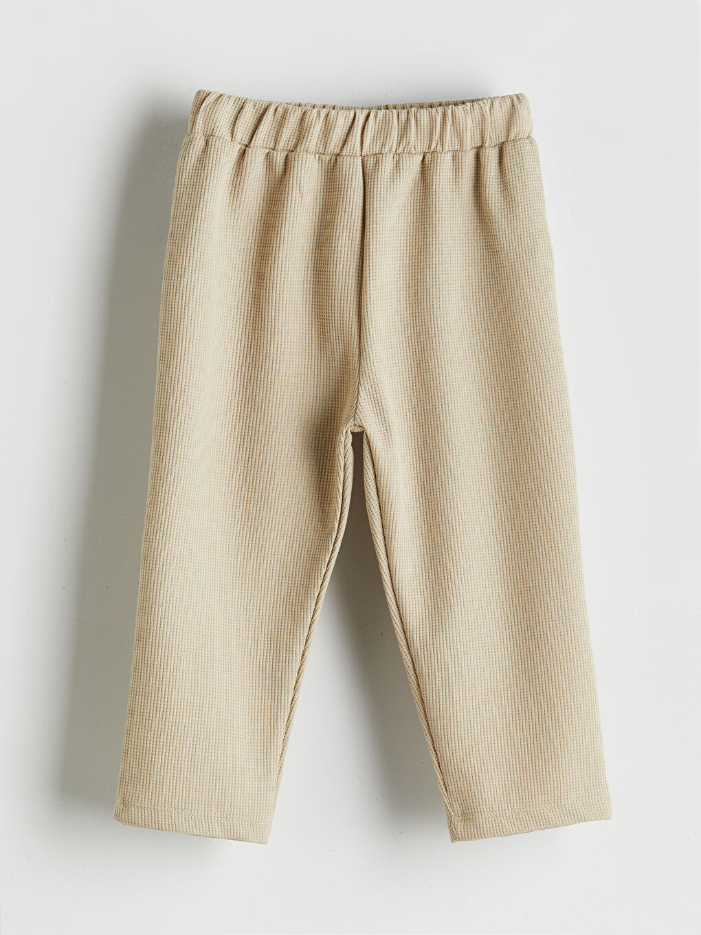 Bej Beli Lastikli Basic Erkek Bebek Jogger Eşofman Altı