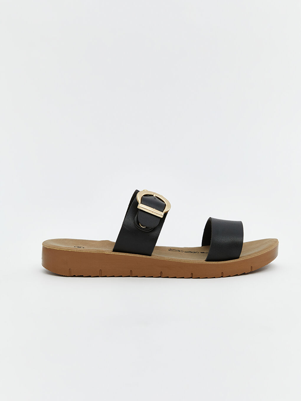Leather Look Double Banded Women's Slippers -S5OE58Z8-CVL
