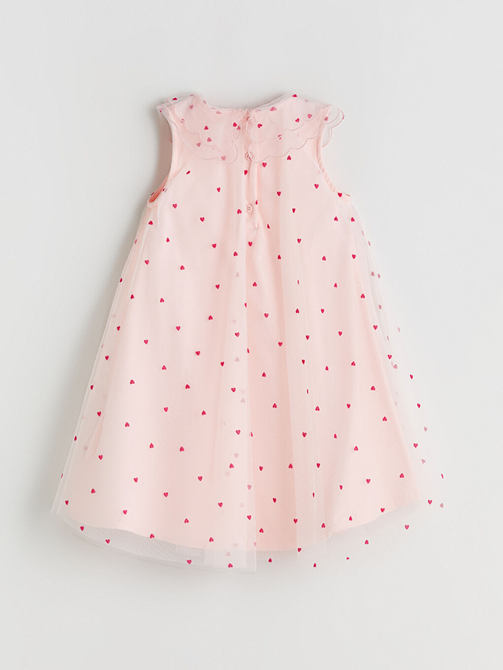 فستان تل للبنات بطبعة قلوب-1