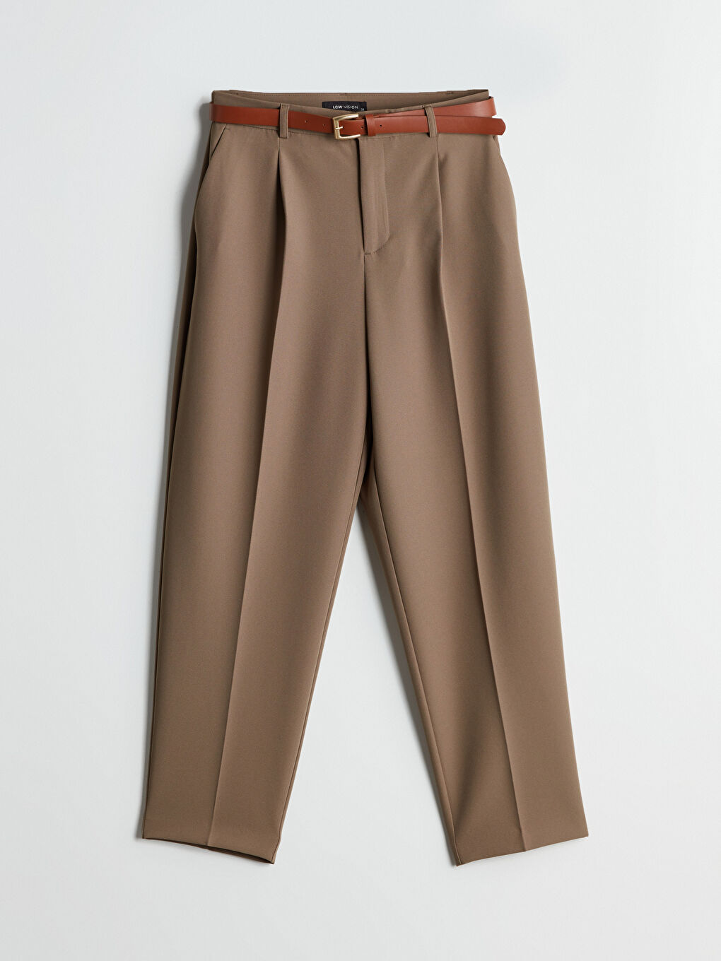LCW Vision Belted High Waisted Carrot Fit Women's Trousers -S5OE74Z8-PVX