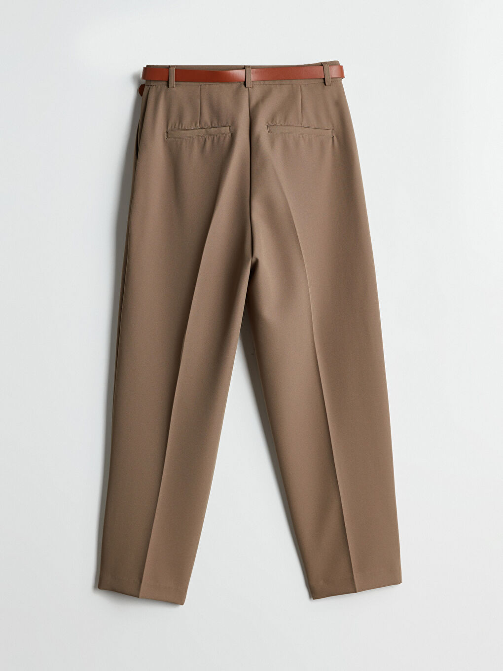 LCW Vision Belted High Waisted Carrot Fit Women's Trousers -S5OE74Z8-PVX
