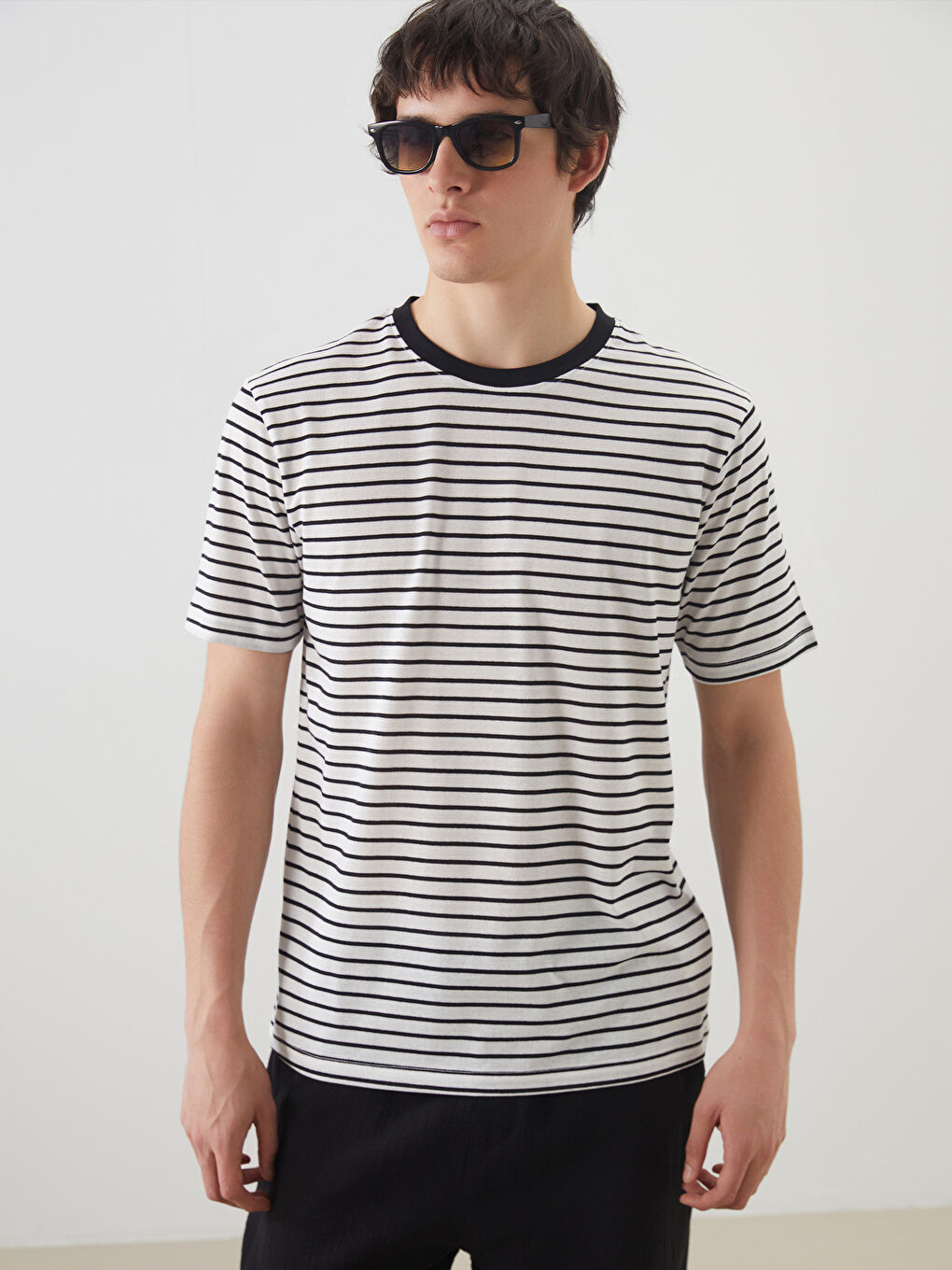 Crew Neck Striped Jersey Men's T-Shirt -S5OE75Z8-CVL