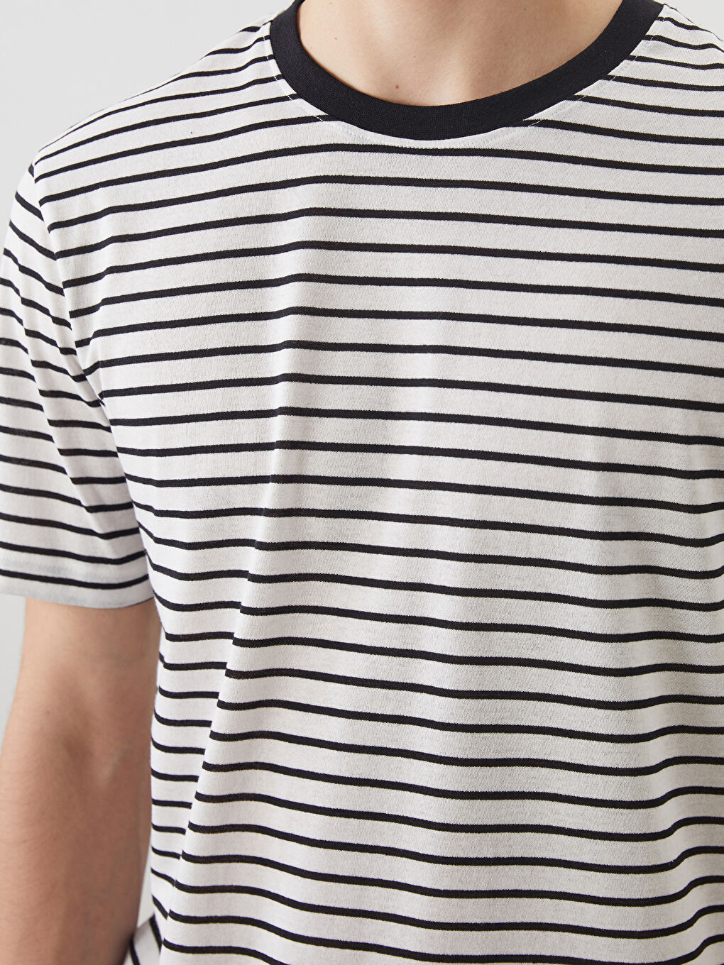 Crew Neck Striped Jersey Men's T-Shirt -S5OE75Z8-CVL