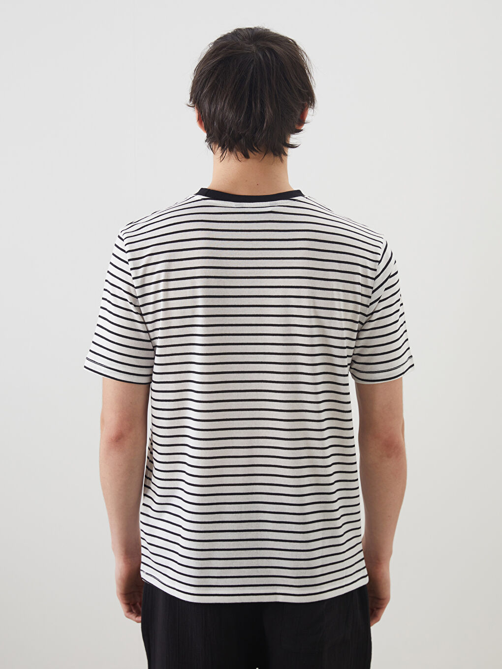Crew Neck Striped Jersey Men's T-Shirt -S5OE75Z8-CVL