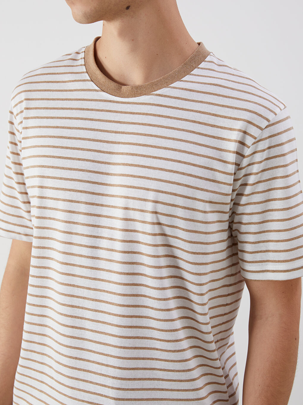 XSIDE Crew Neck Striped Jersey Men's T-Shirt -S5OE75Z8-J00
