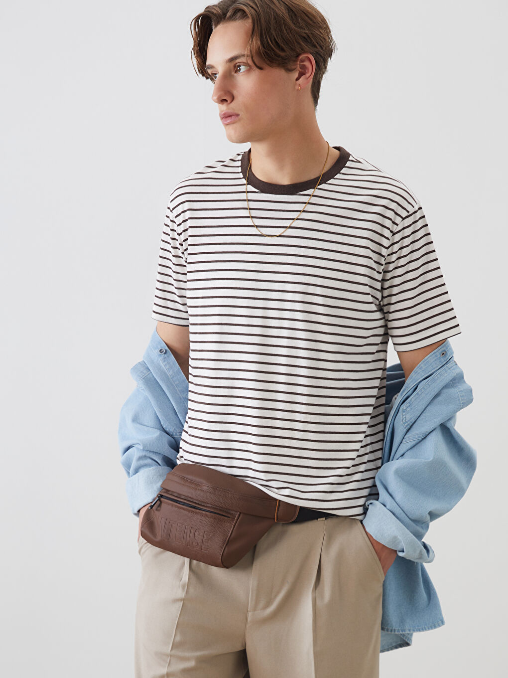 XSIDE Crew Neck Striped Jersey Men's T-Shirt -S5OE75Z8-J0V