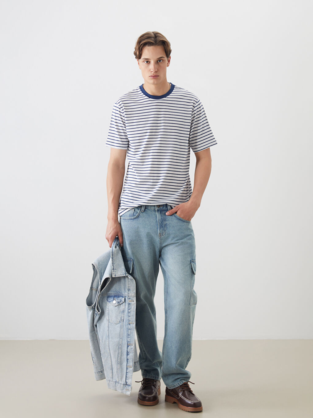 XSIDE Crew Neck Striped Jersey Men's T-Shirt -S5OE75Z8-J2J