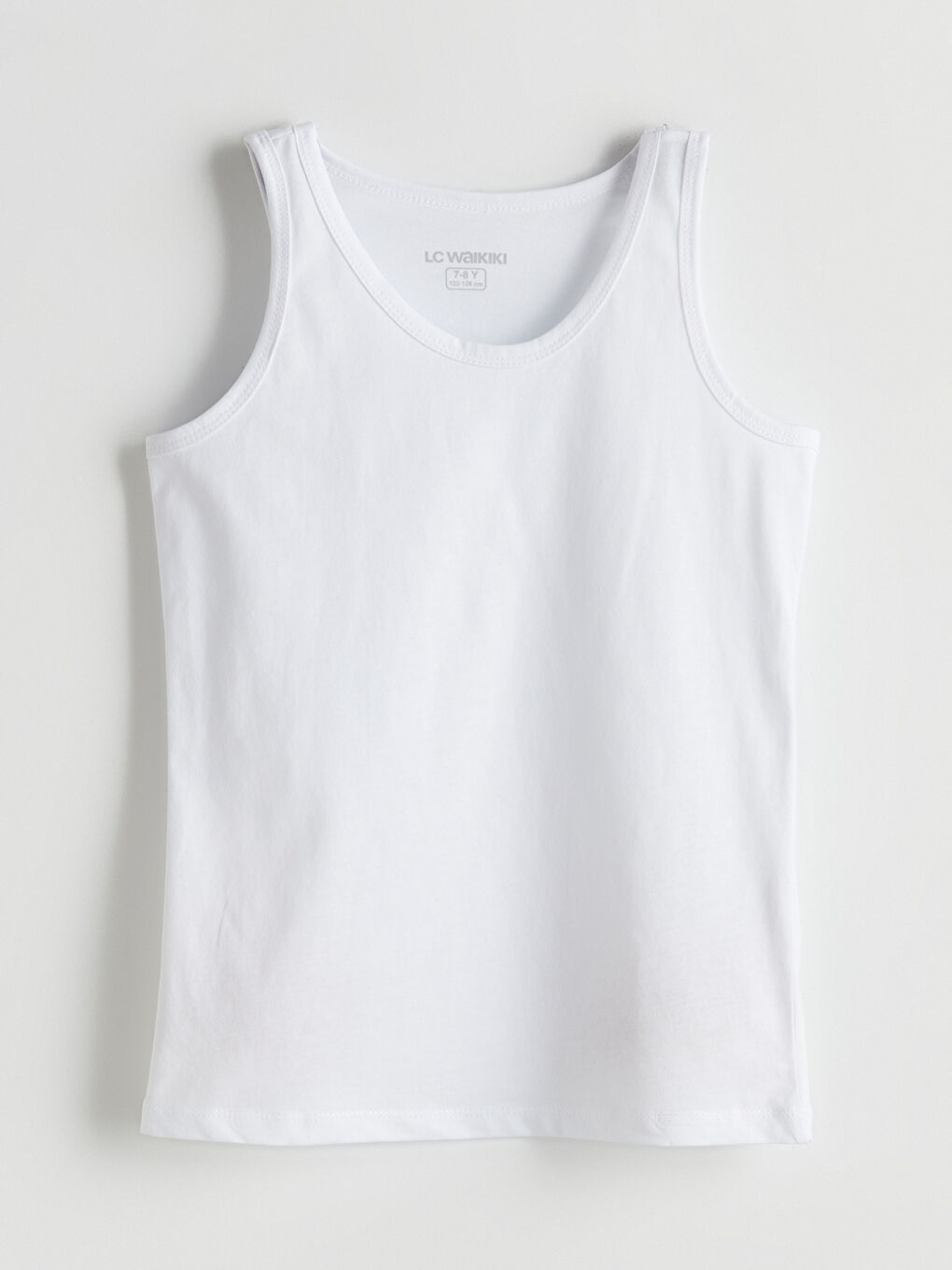 Beyaz Bisiklet Yaka Basic Erkek Çocuk Atlet