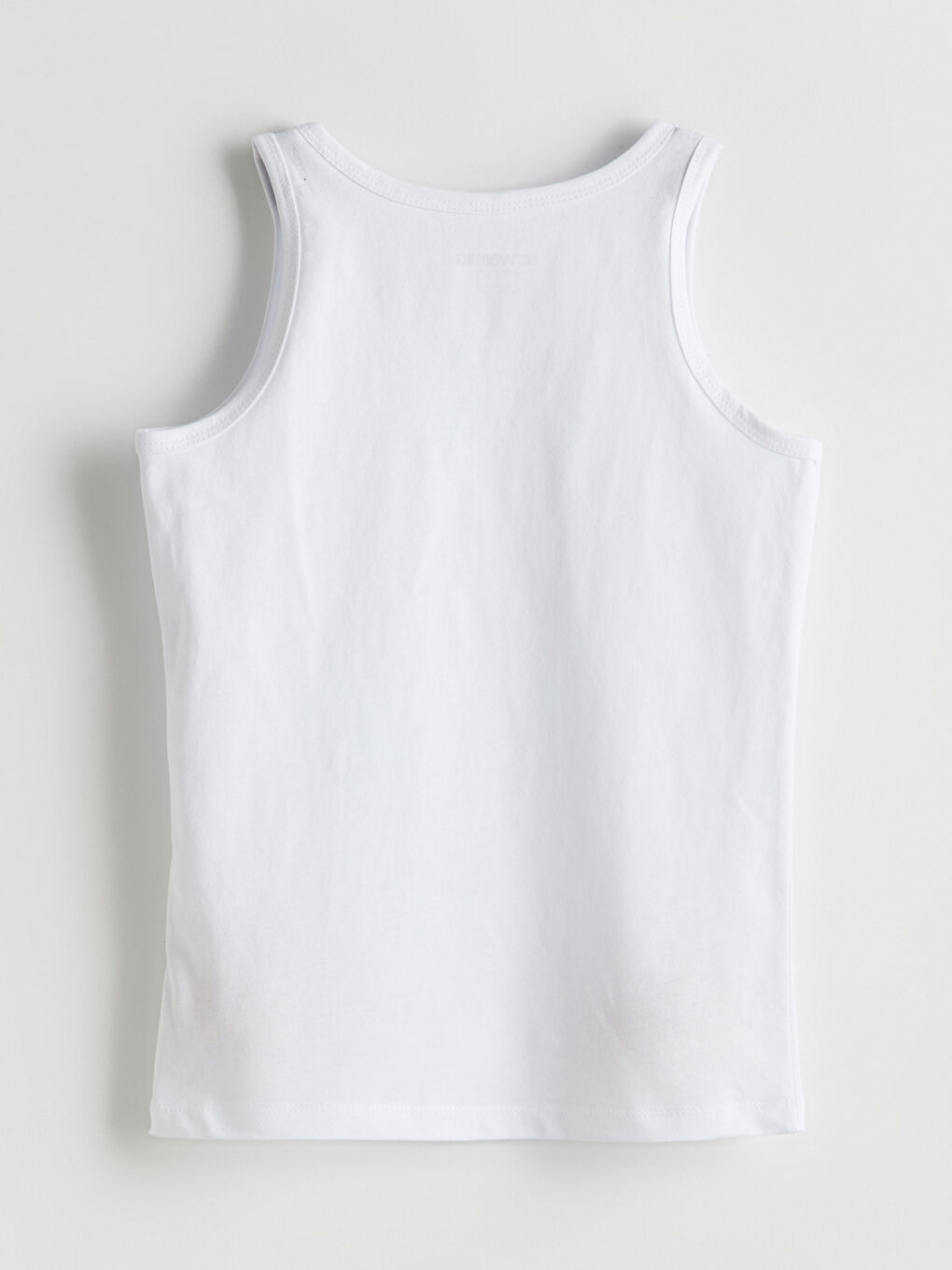 Beyaz Bisiklet Yaka Basic Erkek Çocuk Atlet-1