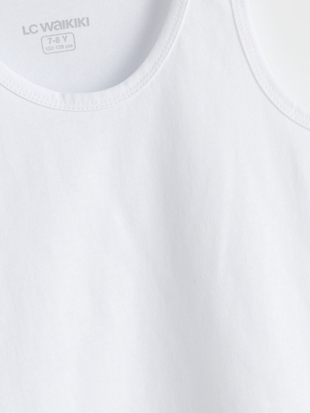 Beyaz Bisiklet Yaka Basic Erkek Çocuk Atlet-2