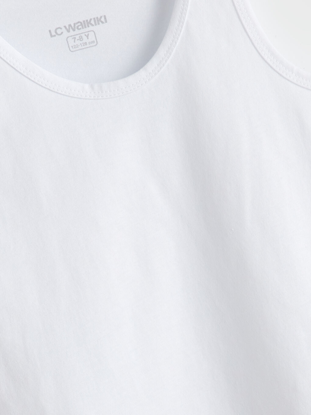 Beyaz Bisiklet Yaka Erkek Çocuk Atlet-2