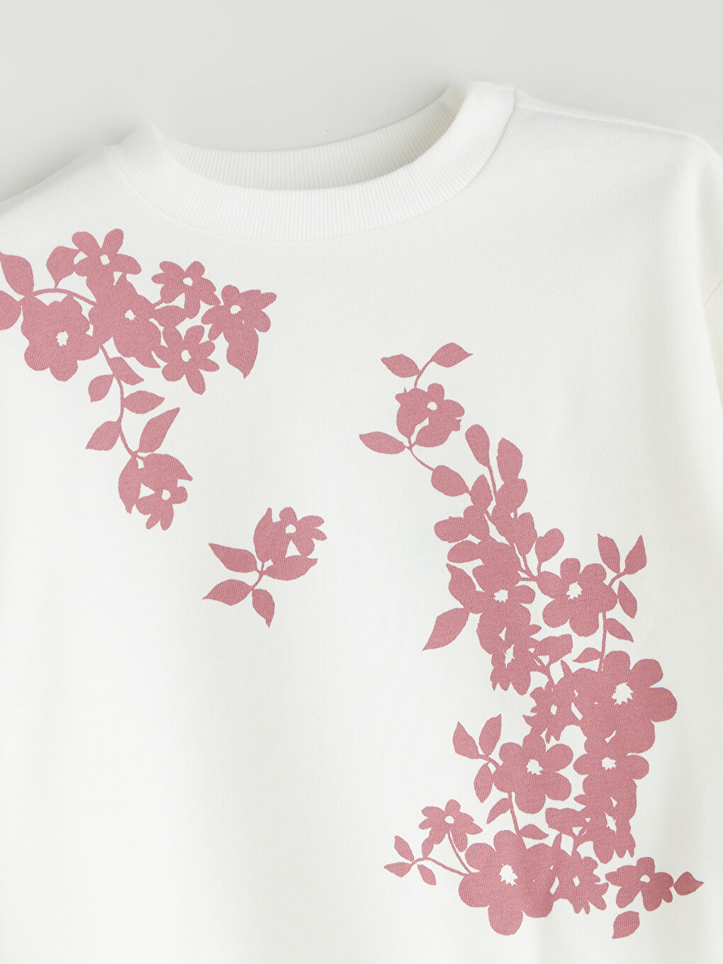Crew Neck Floral Girls' Sweatshirt-1