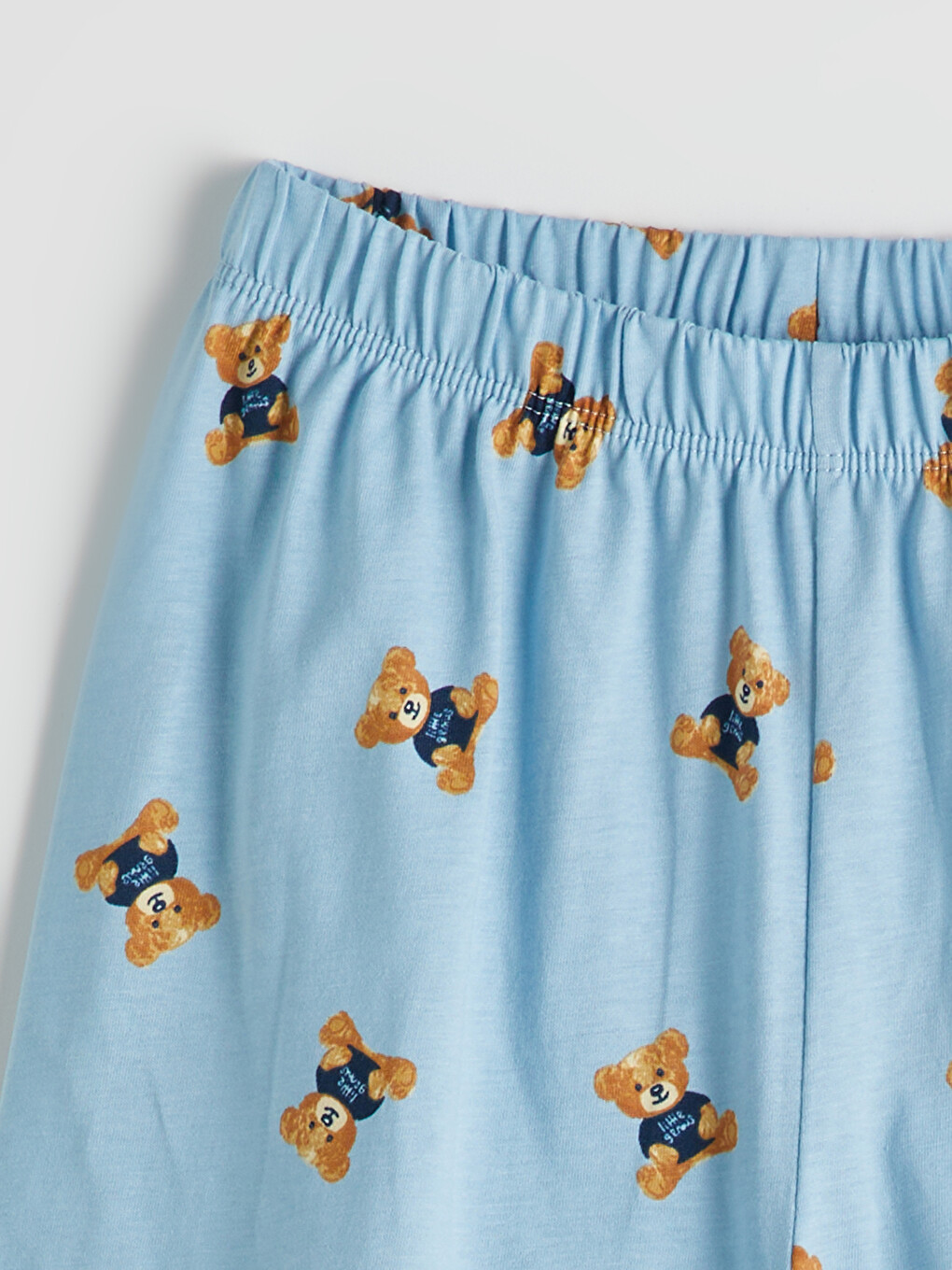 Mavi Beli Lastikli Ayıcık Desenli Erkek Çocuk Pijama Altı-2